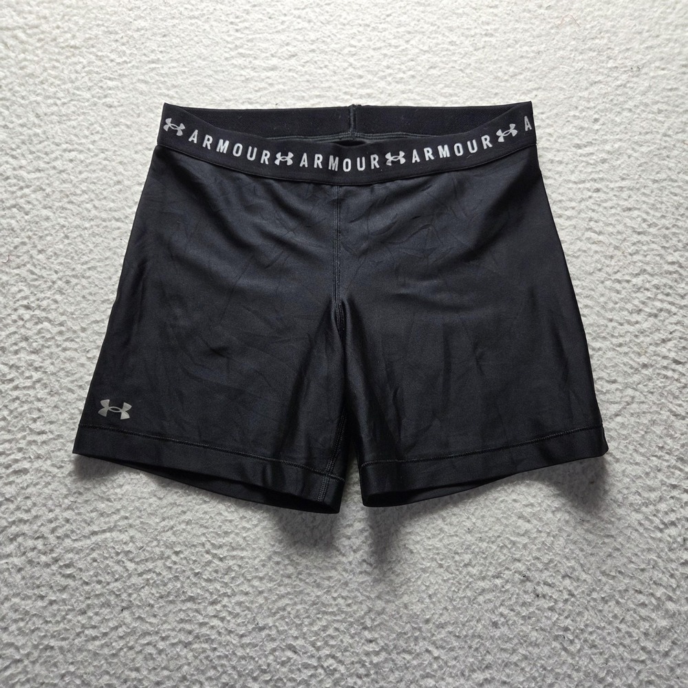 Under Armour Compression Shorts Mens L Black HeatGear 6 Inseam Gym Athletic